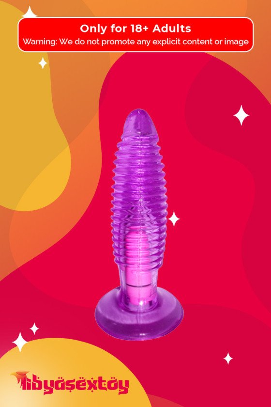 Purple Jelly Anal Vibrating Butt Plug With Suction Cup AD-024