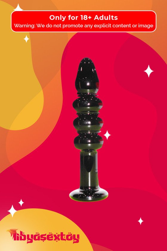 Black Beaded Glass Dildo Sex Toy GD-005