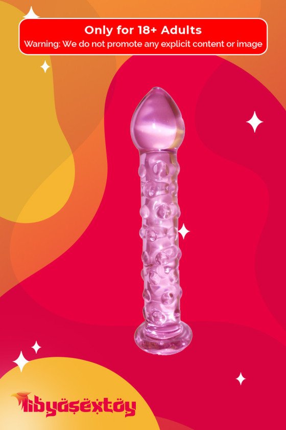 Dotted Purple Glass Dildo GD-006